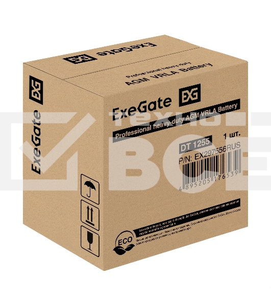 Аккумуляторная батарея ExeGate DT 1255 (12V 55Ah, болт М6)