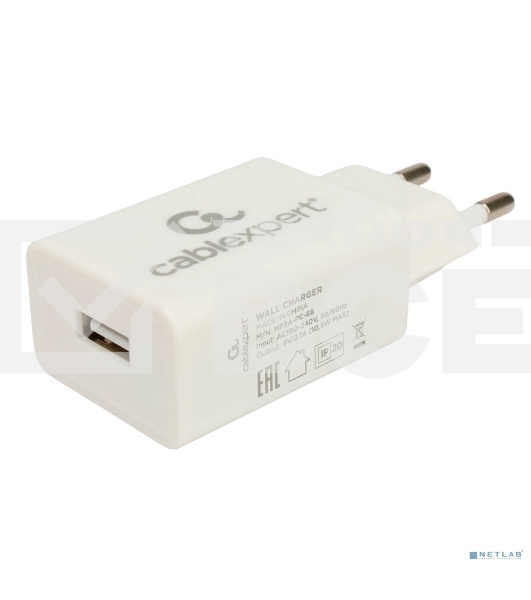 Сетевое зарядное устройство Cablexpert MP3A-PC-68, 10.5Вт, 2.1А, 1хUSB, белый, пакет