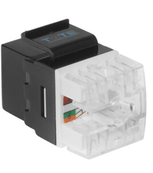 Модуль Keystone RJ45, Cat.6, UTP, 180 градусов, черный