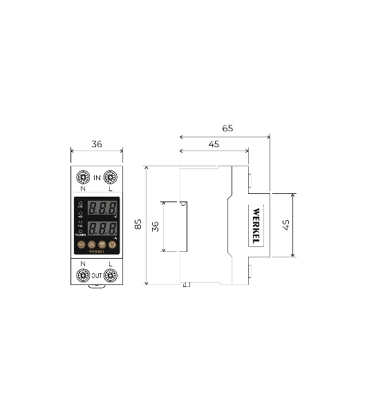 Реле напряжения Werkel 1P+N 63А W932P63R