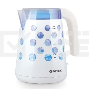 Чайник Vitek VT-7048 W Мощность: 2200 Вт. Объем: 1,7 л. Материал корпуса: термостойкий пластик. Тип нагревательного элемента: скрытый. Блокировка включения без воды. Индикация включения. Индикатор уровня воды. Фильтр. Подсветка. Контроллер Strix. Декорати