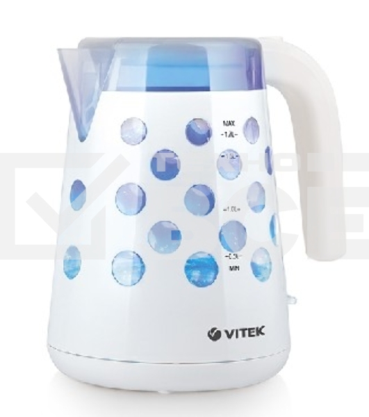 Чайник Vitek VT-7048 W Мощность: 2200 Вт. Объем: 1,7 л. Материал корпуса: термостойкий пластик. Тип нагревательного элемента: скрытый. Блокировка включения без воды. Индикация включения. Индикатор уровня воды. Фильтр. Подсветка. Контроллер Strix. Декорати