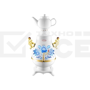 Самовар Centek CT-0092 A (белый+рисунок+золото), 4.0л, 2300Вт, поддерж.t + LED индикатор