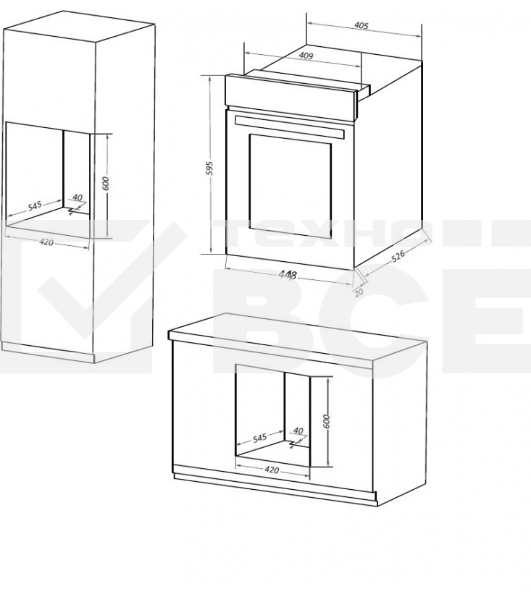 Шкаф духовой электрический Maunfeld EOEM516B, встраиваемый