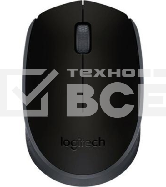 Мышь беспроводная Logitech M171 черный/серый, 1000 dpi, радиоканал, USB, кнопки - 3