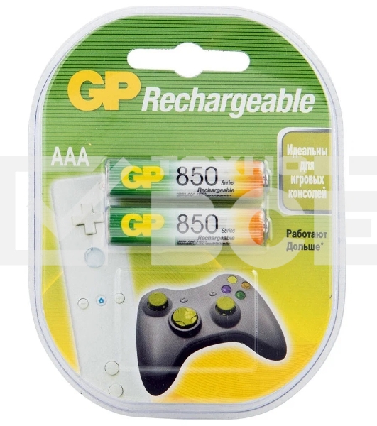 Аккумулятор GP Rechargeable (GP 85AAAHC-2CR2) NiMH 85AAAHC 850mAh, 2 шт AAA, 850мАч (2 шт. в уп-ке)