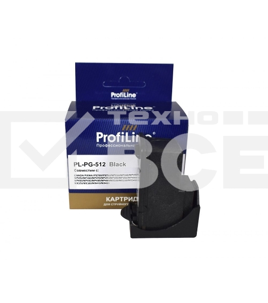 Картридж струйный PL-PG-512 для Canon Pixma iP2700 MP240/250/260/270/272/280/480/490/492/495/ MX320/330/340/350 Black водн ProfiLine