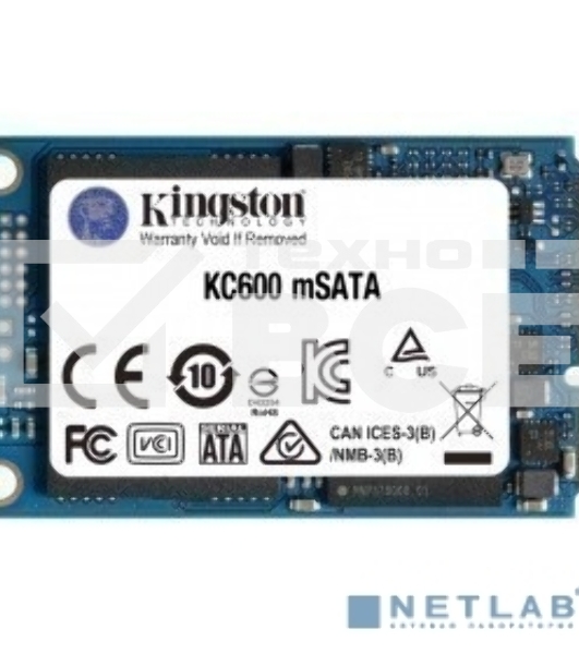 Накопитель SSD Kingston KC600, 256GB, mSATA, R/W 550/500