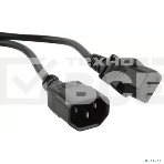 Кабель питания Filum ПВС-АП 3x1.0 С13 - C14, 220/250В, 10А, чёрный, 0.5м, фото 1