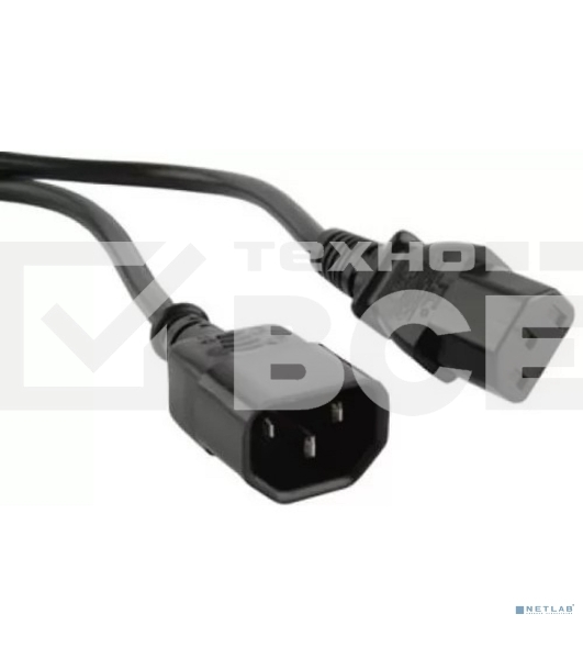 Кабель питания Filum ПВС-АП 3x1.0 С13 - C14, 220/250В, 10А, чёрный, 0.5м