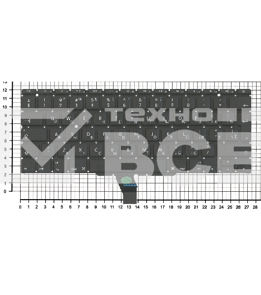 Клавиатура для ноутбука MacBook A1370 большой ENTER 2011+ с подсветкой
