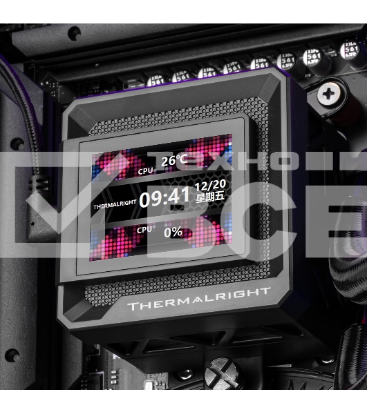 Водяное охлаждение для процессора Thermalright Frozen Warframe SE 240 ARGB Black (240mm, LED temp., Black, ARGB/ Fans: 2x120mm, 70.84CFM, 29.8dBA, 2000RPM/ Pump height 59mm, Rad thickness 27mm/ S: 1851, 1700, 1200, 115X, AM5, AM4)