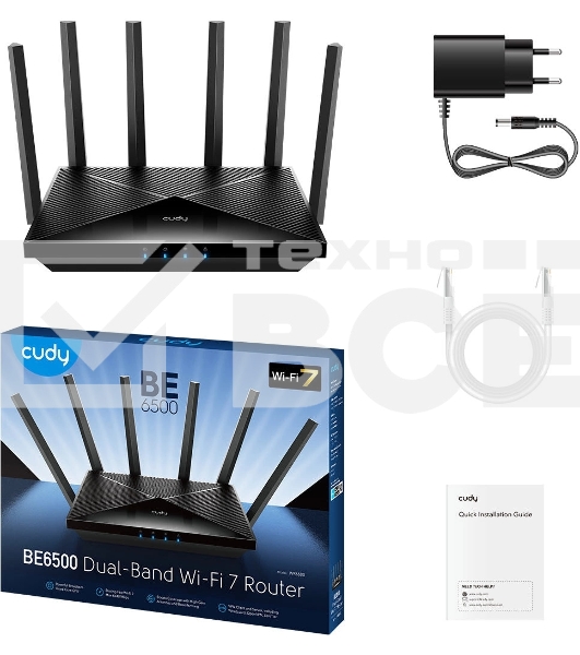 Маршрутизатор Cudy APP BE6500 2.5G Dual Band Wi-Fi 7 Mesh Router, Chipset Broadcom, 802.11be/ax/ac/a/b/g/n, 5764Mbps at 5GHz + 688Mbps at 2.4GHz, 1 x 2.5Gbps WAN Port, 4 x 10/100/1000Mbps Ports, 6 x 5dBi fixed antennas, WiFi router/AP/ Repeater/WISP Mode,