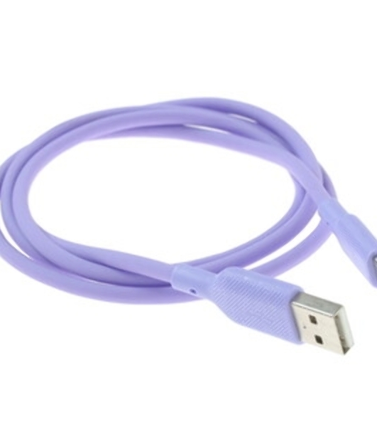 Кабель QUMO 32961 USB-A на Type-C, силиконовый, 1м, 3A, 18W (фиолетовый)