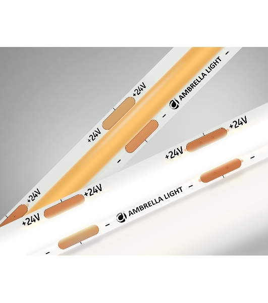 Светодиодная лента Ambrella light GS4702 COB 480Led /12W m/ 24V IP20 4500K/ 5000*8*1.54mm (2 конт.)