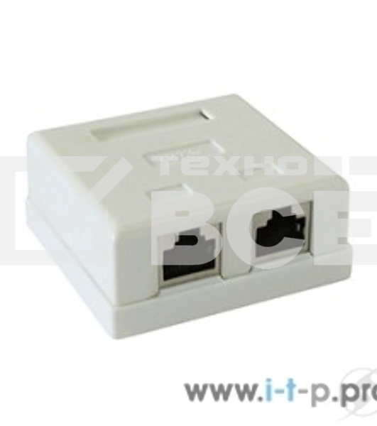 Монтажное оборудование Розетка GEMBIRD NAS214 RJ-45 кат.STP 5e внешняя экранированная 2 порта, 110&Krone