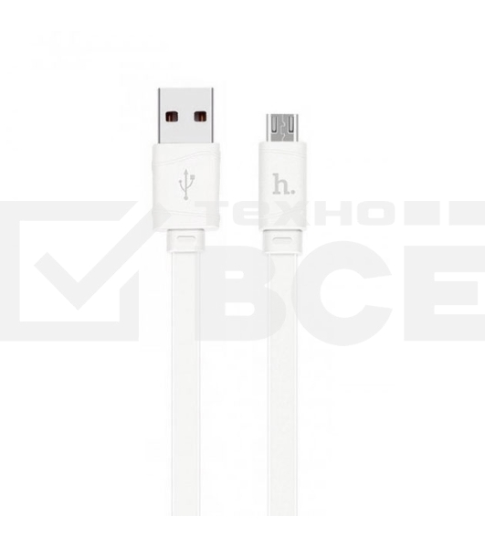 Кабель USB 2.0 hoco X5 бамбук, AM/microBM, белый, 1м