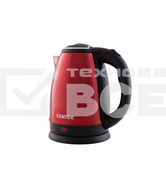 Чайник Centek CT-1068 RED (красный) металл 2л, 2000W, хромированная вставка на крышке