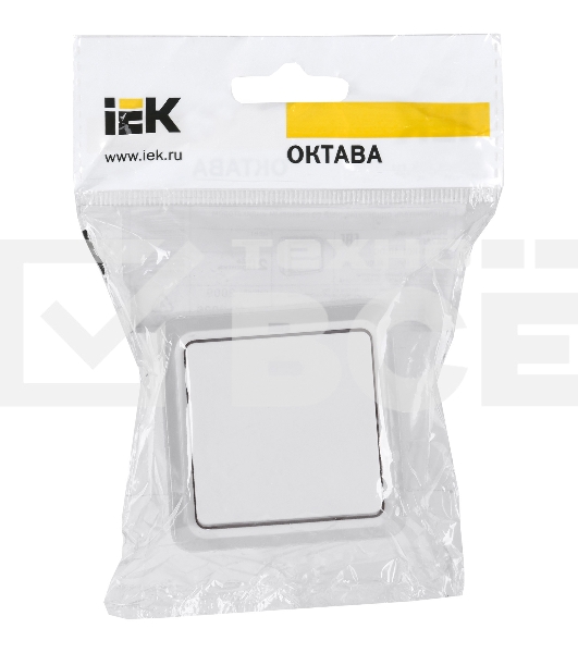 Выключатель  Iek EVO10-K01-10-DC ВС20-1-0-ОБ 1кл 10А откр.уст. ОКТАВА (белый)