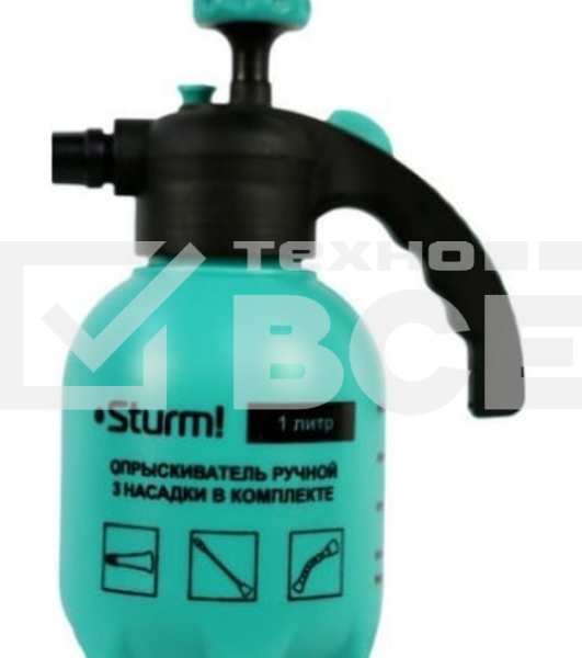 Опрыскиватель Sturm! 3016-22-01 1л с ручным насосом с 3 насадками