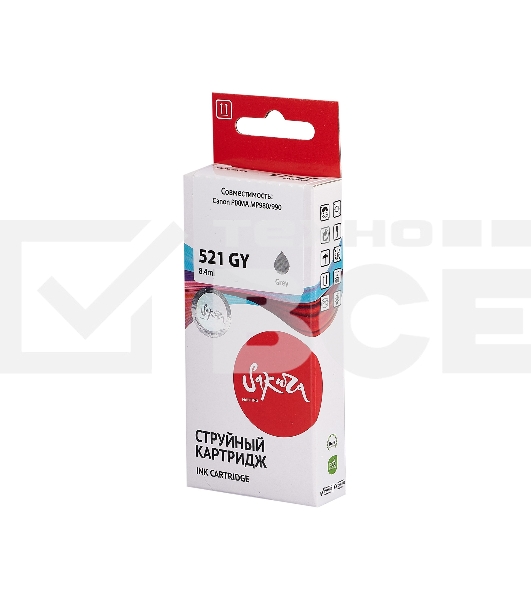 Картридж струйный Sakura 2937B004 (521 GY) для Canon, серый, 8,4 мл., 1400 к.