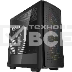 Компьютерный корпус Deepcool CK560 без БП, боковое окно (закаленное стекло), 3xARGB LED 120мм вентилятора спереди и 1x140мм вентилятор сзади, черный, ATX, фото 1