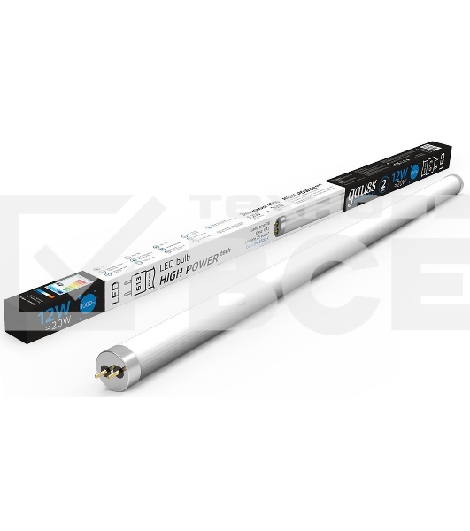 Лампа светодиодная Elementary T8 12Вт 6500К G13 1000лм 600мм стекло Gauss 93032