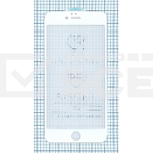 Защитное стекло 5D для iPhone 6/6S Plus белый