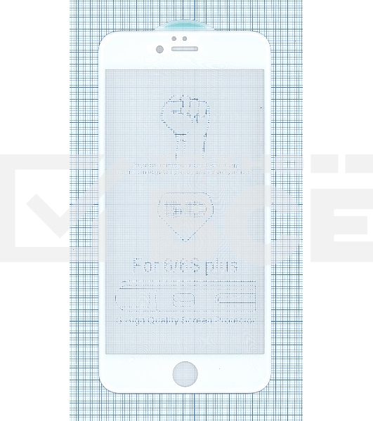 Защитное стекло 5D для iPhone 6/6S Plus белый