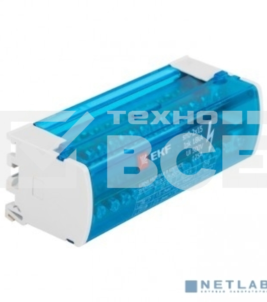 Шина нулевая в корпусе 2х15 EKF sn0-2x15