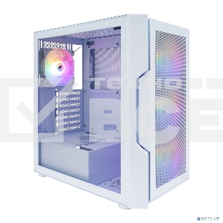 Компьютерный корпус 1STPLAYER TRILOBITE T7-P White / ATX / 4x120mm LED fans / T7-P-WH-4F1-W