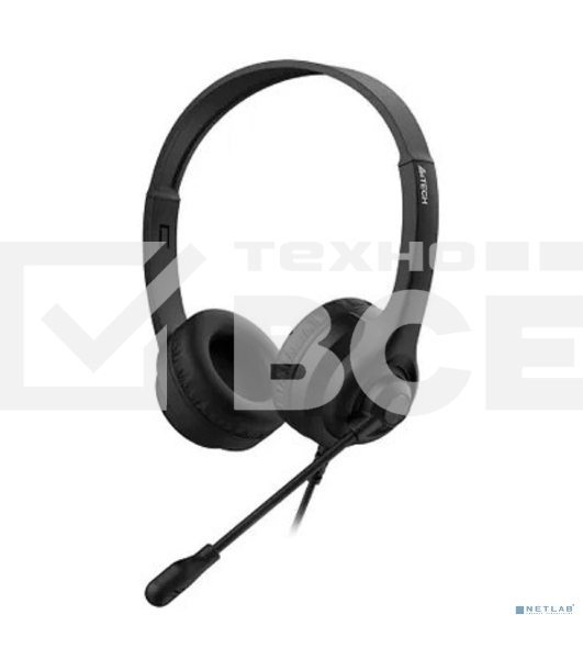Наушники с микрофоном A4Tech HU-8 черный 2м накладные USB оголовье