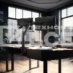 Кронштейн Kromax OFFICE-20 black, 1 шт/уп. Кр. алюм. настол. для мон. 17