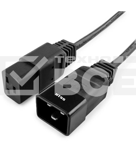 Шнур питания NTSS NTSS-PC19202 C19-C20 проводник.:3x1.5мм2 3м 220/250В 16А черный