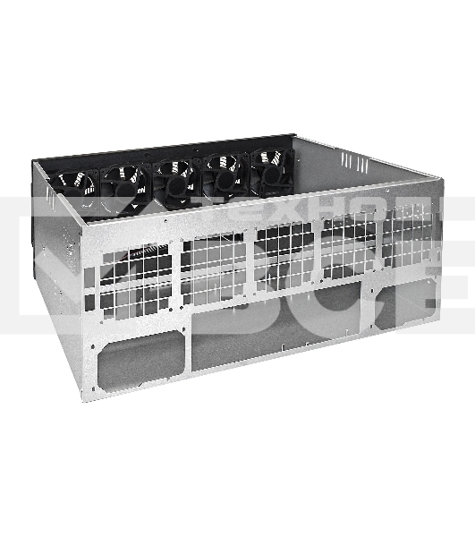 Корпус для майнинга Exegate EX270772RUS Pro 13-430 <без БП, 2*USB, 5*fan 120мм, места под: 13 видеокарт, 2 БП>
