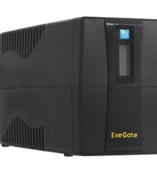 Источник бесперебойного питания ExeGate Smart LB-800.LCD.AVR.2SH.USB (800VA/480W, LCD, AVR, 2*Schuko, USB, батарея 12V 9Ah, Black)