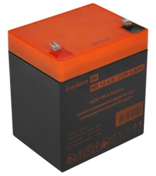 Комплект Источник бесперебойного питания EX295992RUS + батарея 45Aч EX285666RUS 1шт (инвертор, синус, для котла, PF=1, настенный) ExeGate IdealSine SR-600.LCD.2SH <600VA/600W, чистая синусоида, цветной LCD-дисплей, 2*Schuko, крепление настенное, черный> + батарея ExeGate HRL 12-45 (12В, 45А·ч) 1шт
