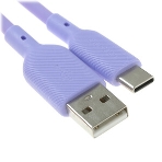 Кабель QUMO 32961 USB-A на Type-C, силиконовый, 1м, 3A, 18W (фиолетовый), фото4