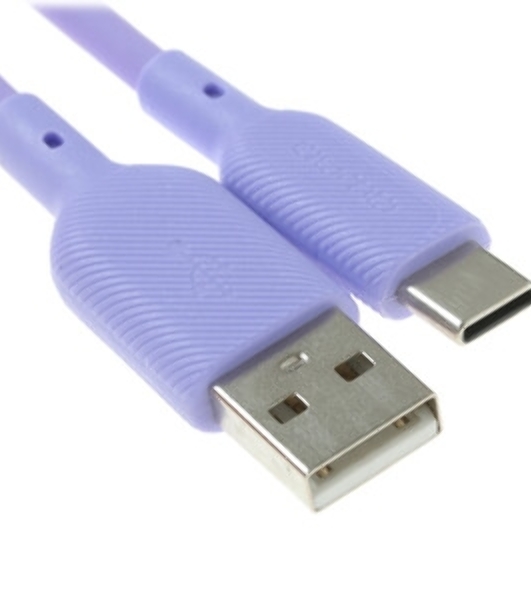 Кабель QUMO 32961 USB-A на Type-C, силиконовый, 1м, 3A, 18W (фиолетовый)