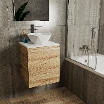 Тумба Bau Dream Blackwood 50 с дверцей, раковина BAU Crystal 40х40, смеситель для раковины высокий Hotel Still, нержавеющая сталь, фото10