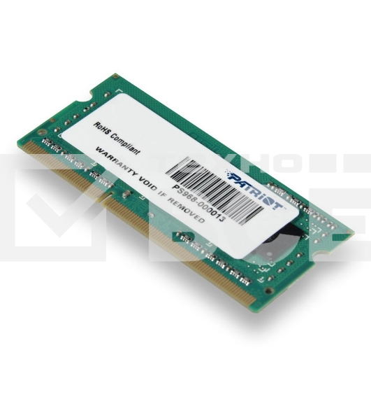 Оперативная память Patriot, DDR3, 4GB (1x4 GB), 1600 MHz, CL11, SO-DIMM