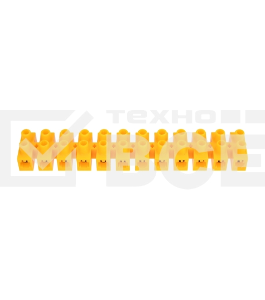 Клеммная винтовая колодка KВ-25 10-25, ток 60 A, полиэтилен желтый Rexant (10 шт./уп.)
