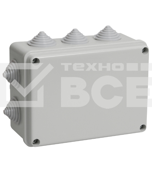 Коробка КМ41241 распаячная Iek UKO10-150-110-070-K41-44 для о/п 150х110х70 мм IP44 (RAL7035, 10 гермовводов)