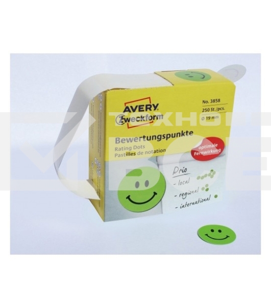 Этикетки Avery Zweckform 3858 250шт на листе диаметр 19мм/70г/м2/зеленый самоклей. универсальная (упак.:1рул)