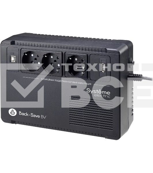Источник бесперебойного питания Systeme Electriс Back-Save, 800VA/480W, 230V, Line-Interactive, AVR, 3xSchuko, USB charge(type A), USB