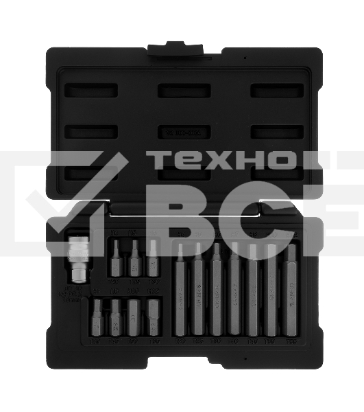 Набор бит STELS 11313hex хвостовик-шестигранник 1/2'' crv 10мм 15предм.