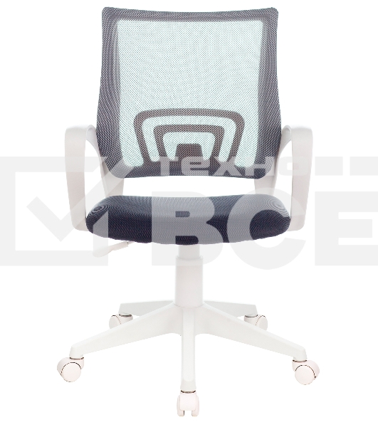 Кресло компьютерное Бюрократ CH-W695NLT TW-04 TW-12 темно-серый, сетка/ткань, крестовина пластик, пластик белый