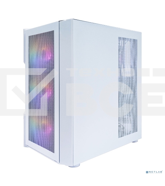 Компьютерный корпус 1STPLAYER TRILOBITE T7-P White / ATX / 4x120mm LED fans / T7-P-WH-4F1-W