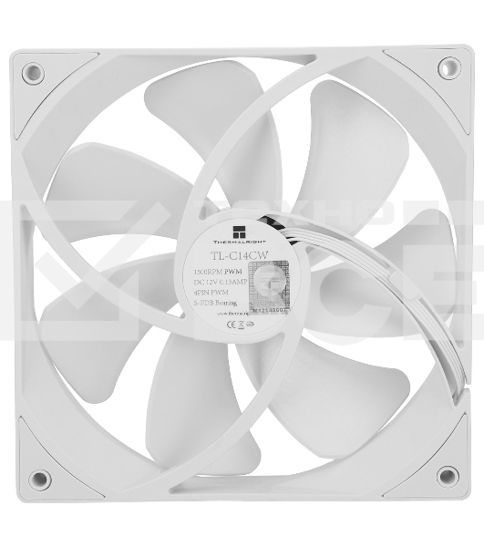Кулер для корпуса Thermalright TL-C14CW белый (140x140x25mm, 4-pin PWM, 75.8CFM, 26.4dBA, 1500RPM)