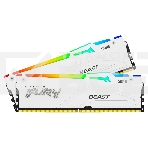 Оперативная память Kingston Fury Beast, DDR5, 64GB (2x32GB), 5600MHz, CL40, с радиатором, RGB, белый, фото 1